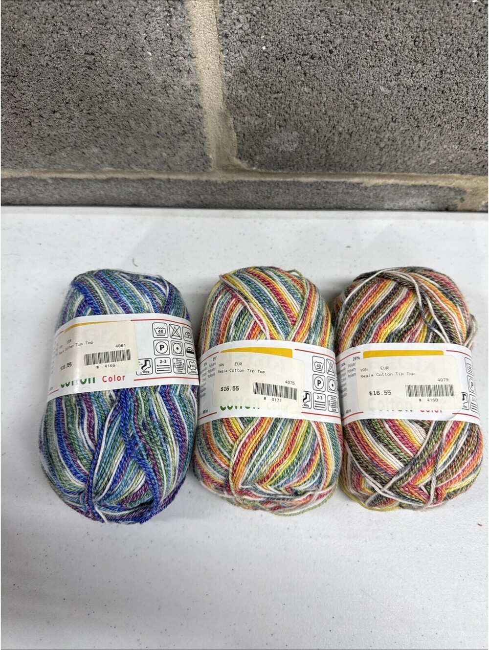 Regia Cotton Tip Top - Wool/Cotton/Polyamid Mixed Color 3 Skein Lot